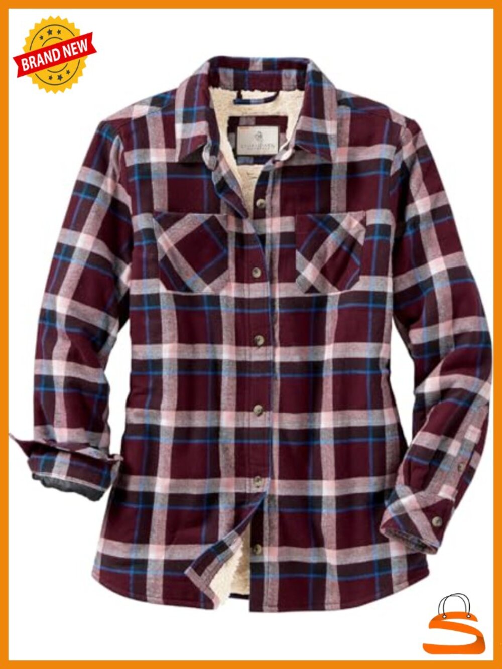 Sherpa Lined Plaid Flannel Shacket Quilted Sleeve Shirt Jacket